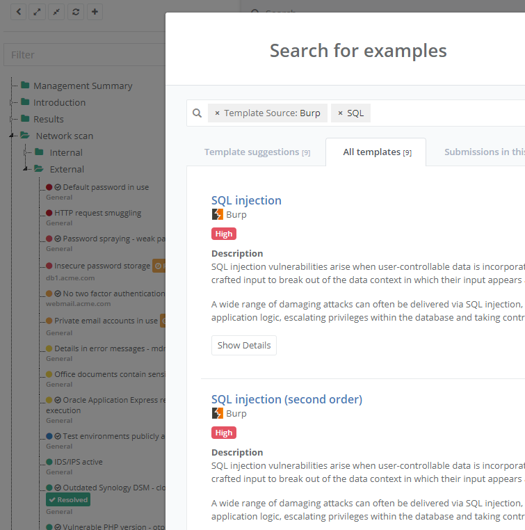 Search examples