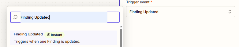 Zapier finding updated event
