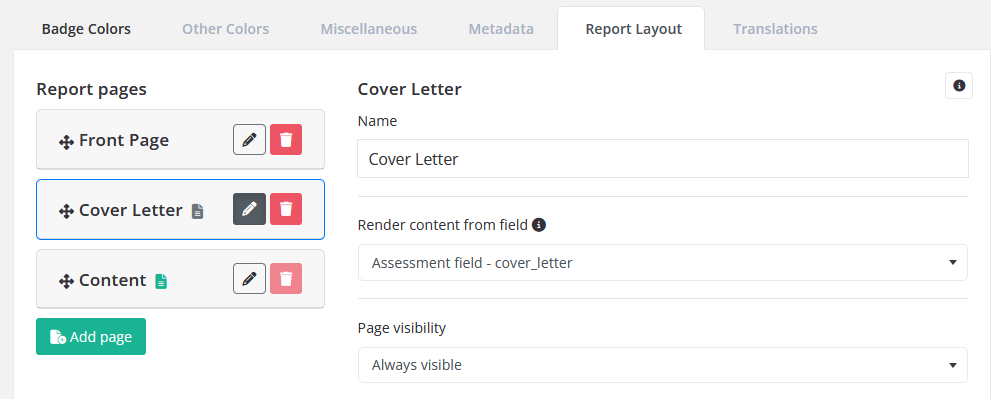 Flexible report layout
