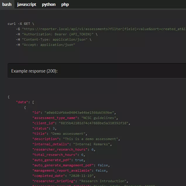 API